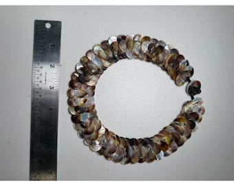 Vintage Perlmutt Muschel Disc Kragen Halskette irisierend Boho Statement
