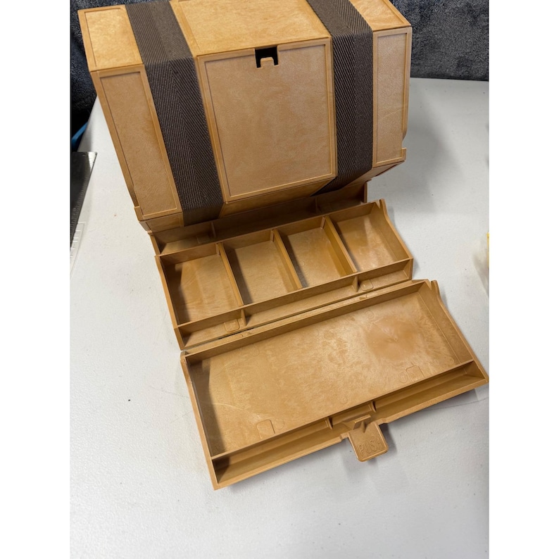 Vintage Organizer Chest Steamer Trunk Style Multi Compartment Box image 1