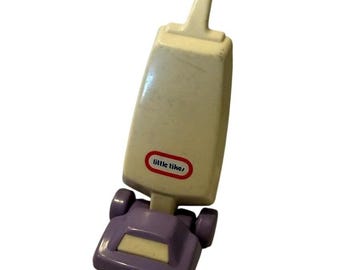 Vintage Little Tikes Toy Vacuum Cleaner Purple Cream Toddler Pretend Play Works