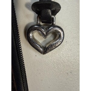 Brighton Croc Embossed Leather Crossbody Bag Brown Black D265940 Heart Charm image 7