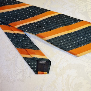 Vintage Tie Andhurst Men&#39;s Necktie Green Rust Orange Polyester
