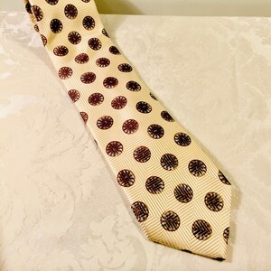 Vintage Tie Beige Silk Men&#39;s Necktie Ermenegildo Zegna Italy