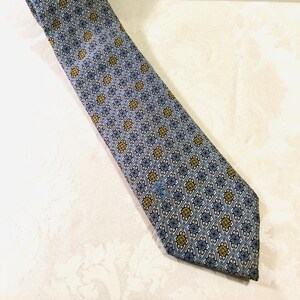 Vintage Mens Necktie Tie Bronzini Blue Gold Polyester