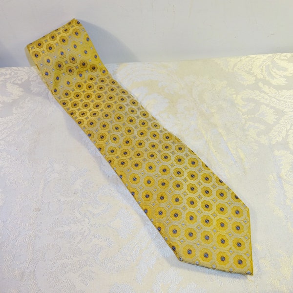 Vintage Tie Alexander Julian Men's Necktie Yellow American Modern Hand Made Silk Tie
