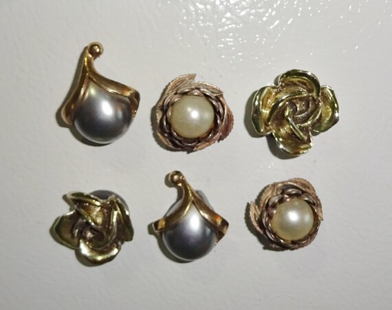 Repurposed earring magnets in shades of white
