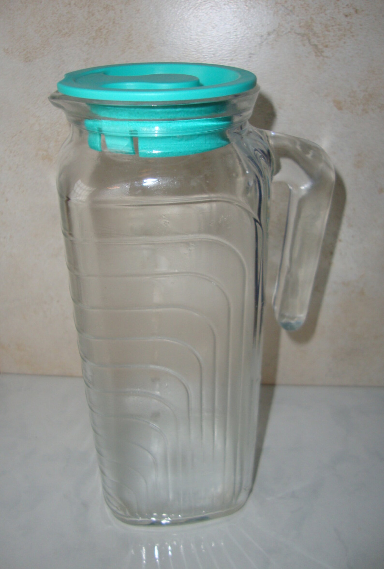 Vintage Covetro Italy Glass Juice Carafe Pitcher with Aqua Etsy