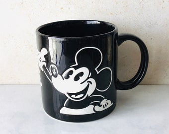 Vintage Mickey Mouse Mug Disney Ceramic Mug Black Coffee Cup