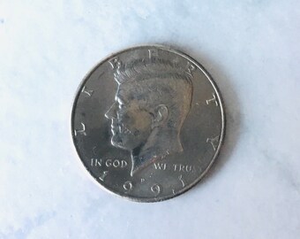 thumbnail image 2 of Blue Parakeet Bird Colorized JFK Kennedy Half Dollar US Coin 2 of 6