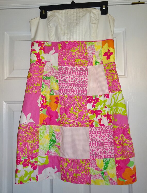 Vintage Lilly Pulitzer Dress Pink Madras Patchwork