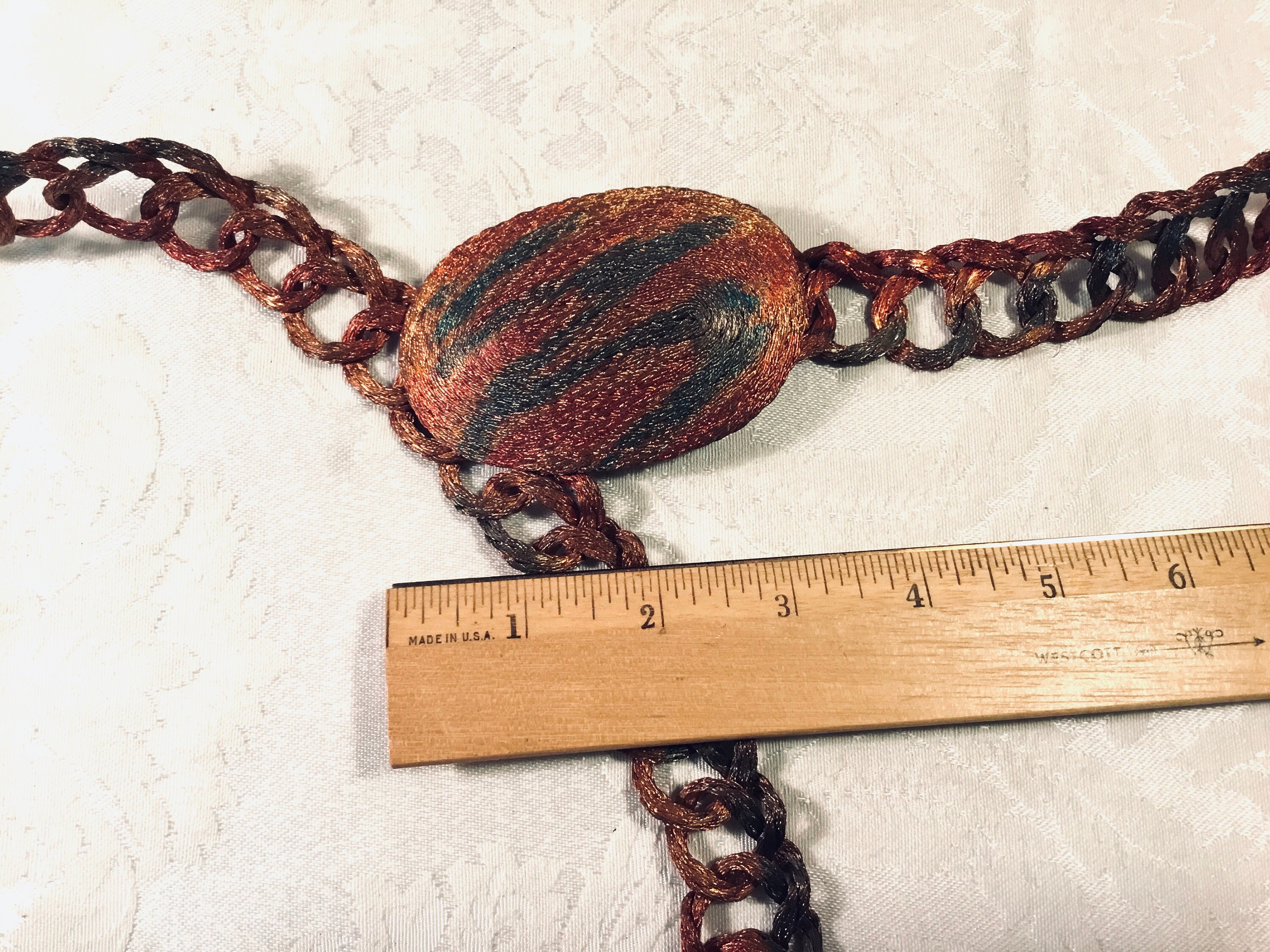 Vintage Belt Copper Woven Wire Braided Belt Long Adjustable