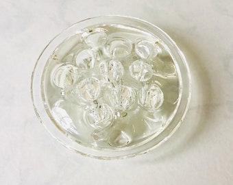 Vintage Glass Flower Frog Clear Glass Floral Frog Floral Arranging
