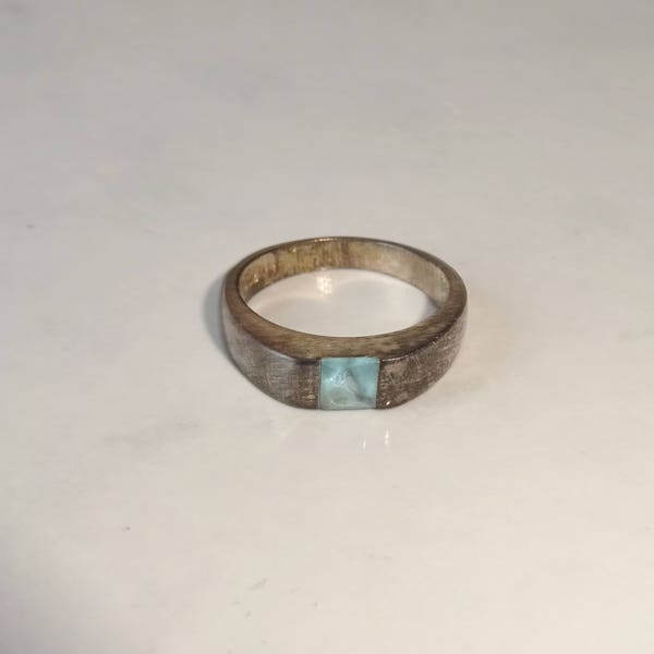 Vintage Aquamarine and Sterling Silver Ring Small Size 5