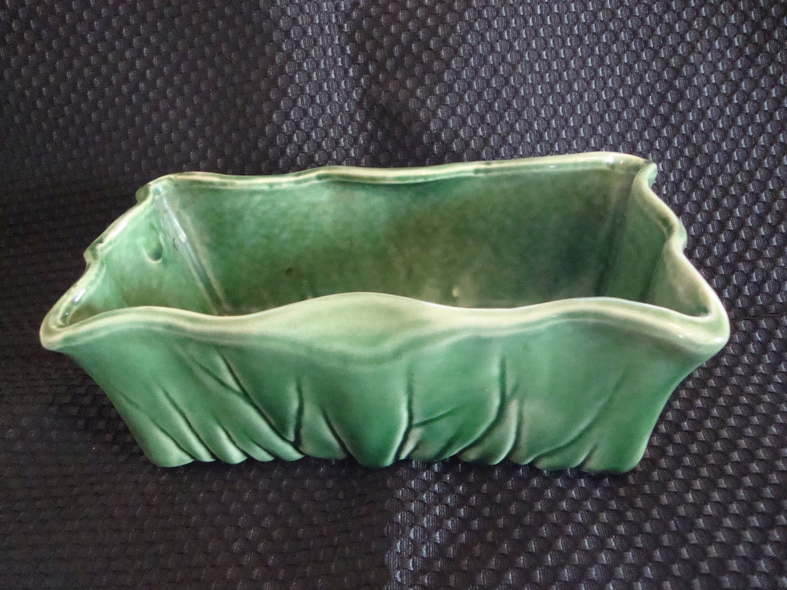 Vintage McCoy Green Planter | Etsy