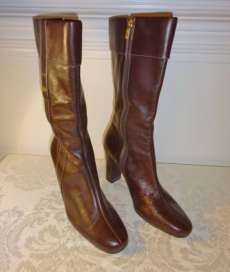 Vintage Anne Klein Boots Brown Leather Boots 7.5 7 1/2 B | Etsy