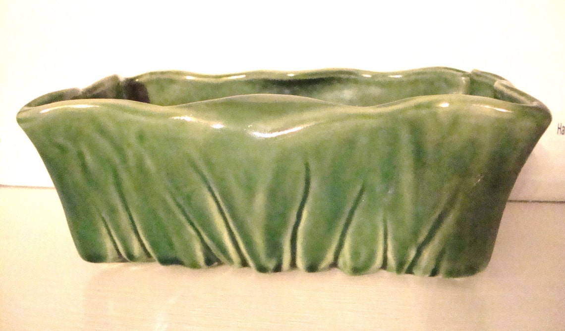 Vintage McCoy Green Planter | Etsy