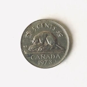 Canada Five Cents Coin 1973 5 Cents Canadian Nickel