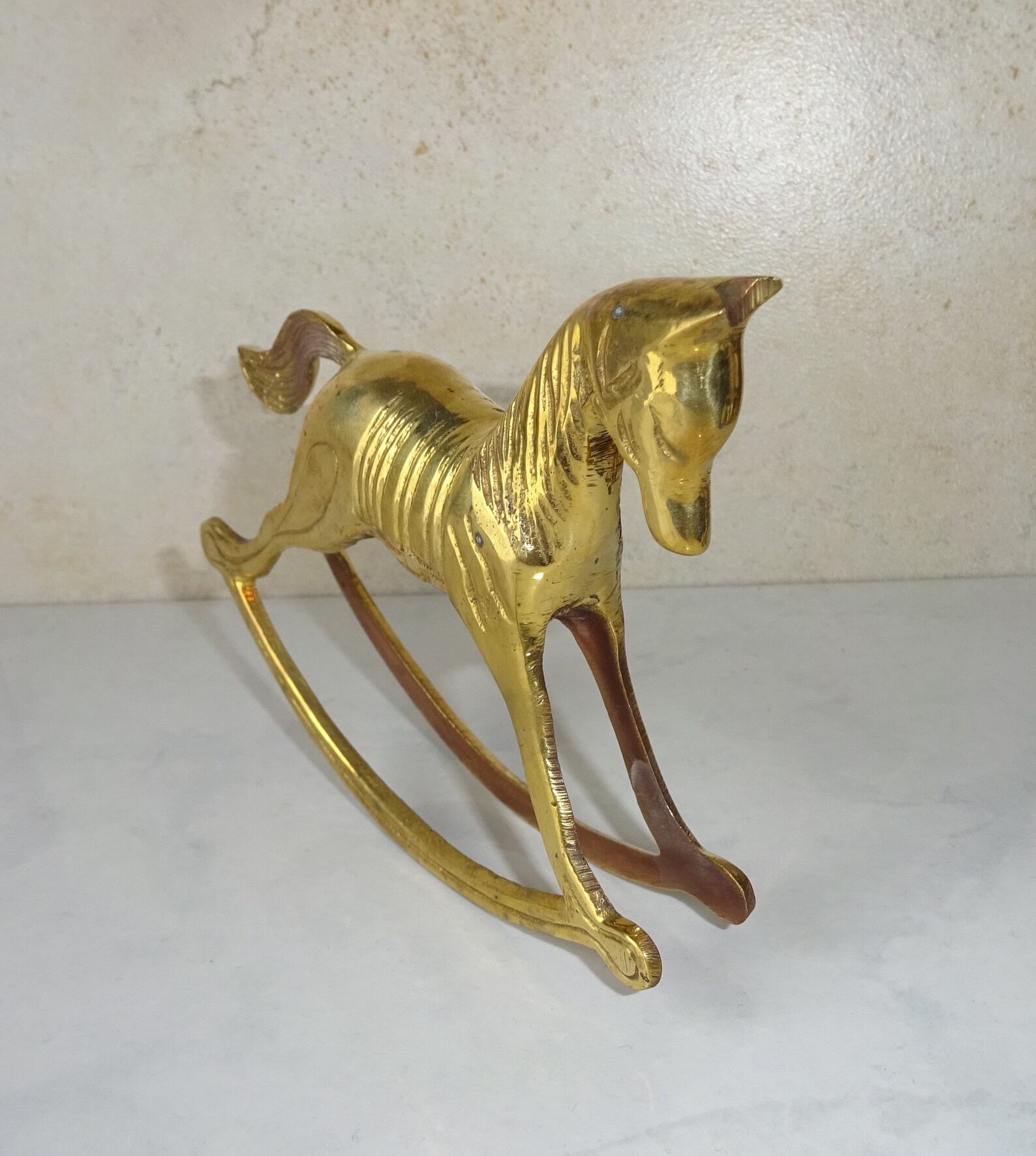 Vintage Brass Rocking Horse Figurine Solid Brass Small Desk | Etsy