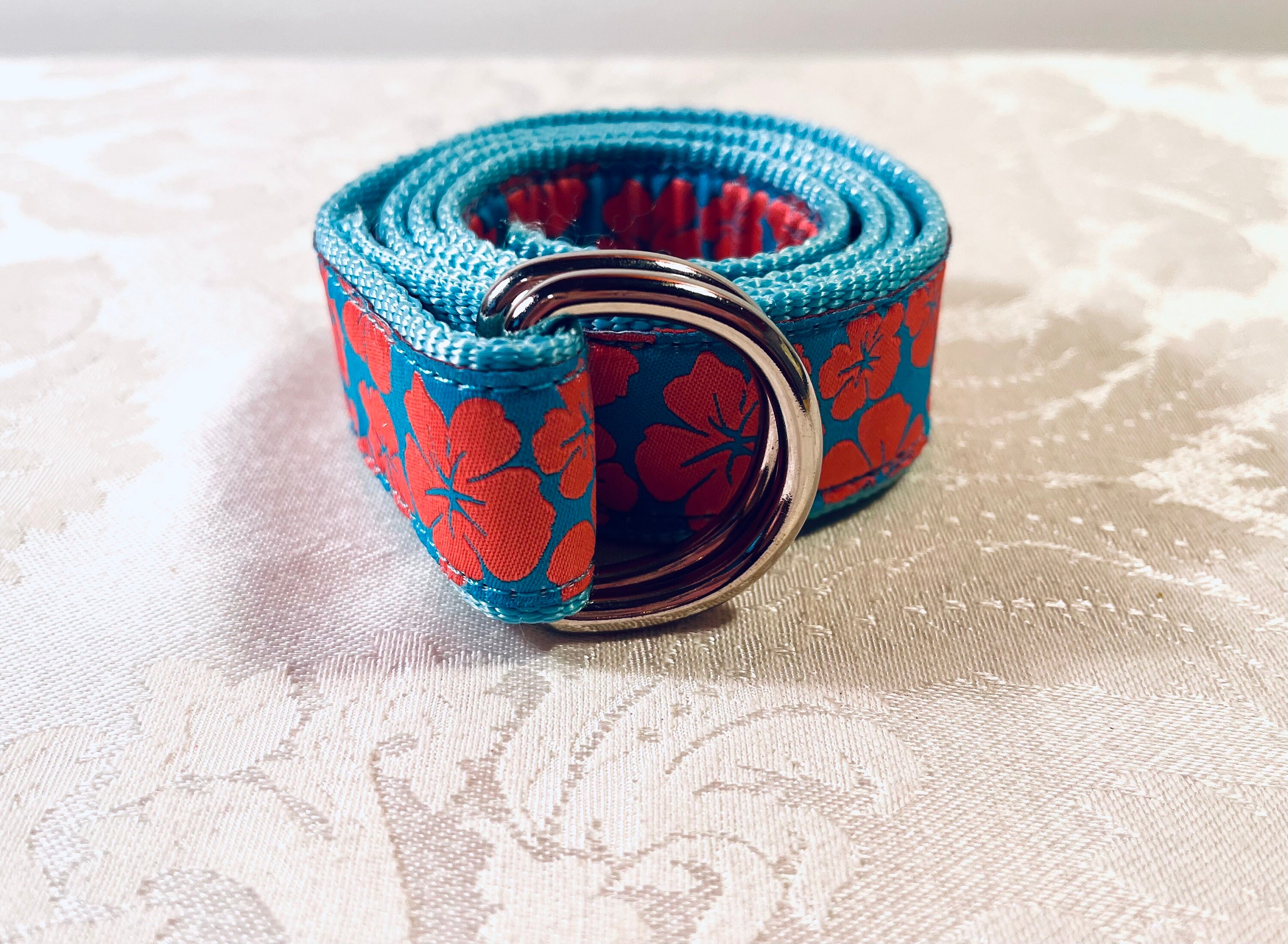 vintage Douglas Paquette pink green cocktails belt L Vintage Douglas Paquette Size Medium Double D Cinch Belt  main image 2