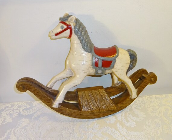 vintage plastic rocking horse