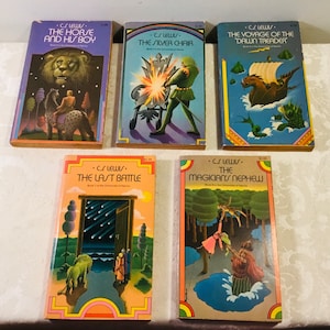 Vintage Chronicles of Narnia Book Set 5 Paperback Books Missing 2 Illustrated Books
