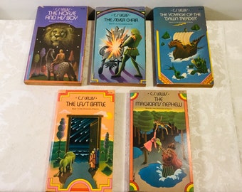 Vintage Chronicles of Narnia Book Set 5 Paperback Books Missing 2 Illustrated Books