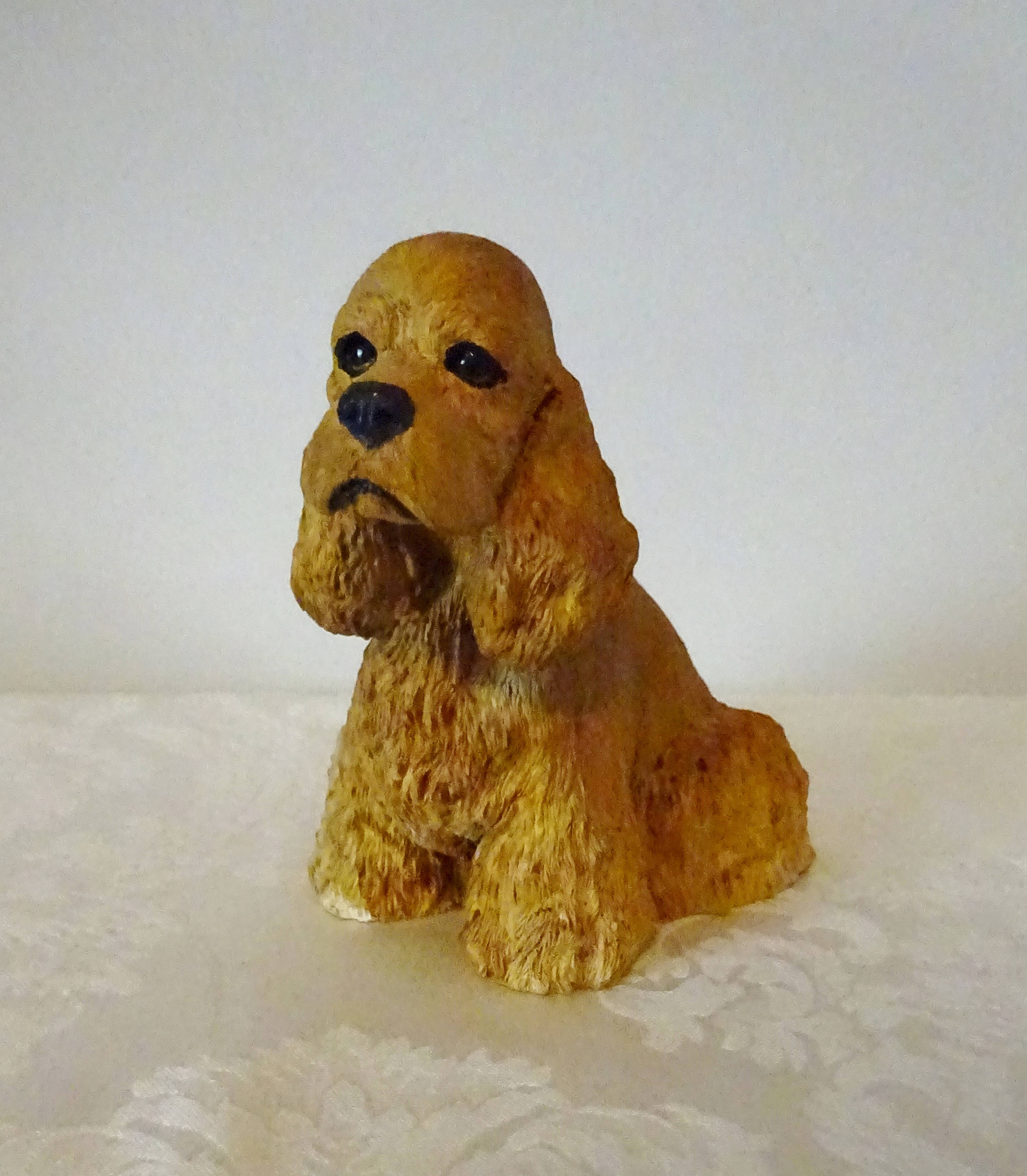 Vintage Cocker Spaniel Figurine Large Sitting Golden Cocker | Etsy