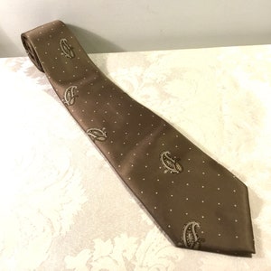 Vintage Paco Rabanne Silk Tie Paisley Italian Silk Men's Necktie Champagne