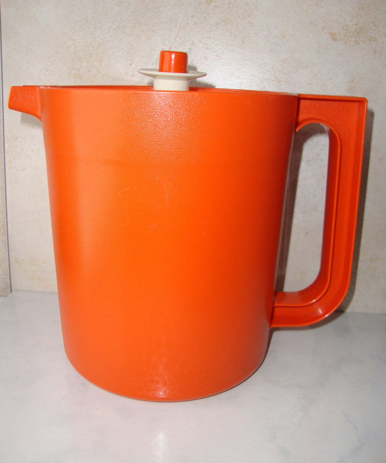 Vintage Tupperware Orange Pitcher with Lid Etsy
