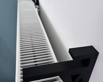 3D-geprinte radiatorplankbeugels, huurvriendelijk, hittebestendig (ASA), opbergruimte in kleine appartementen