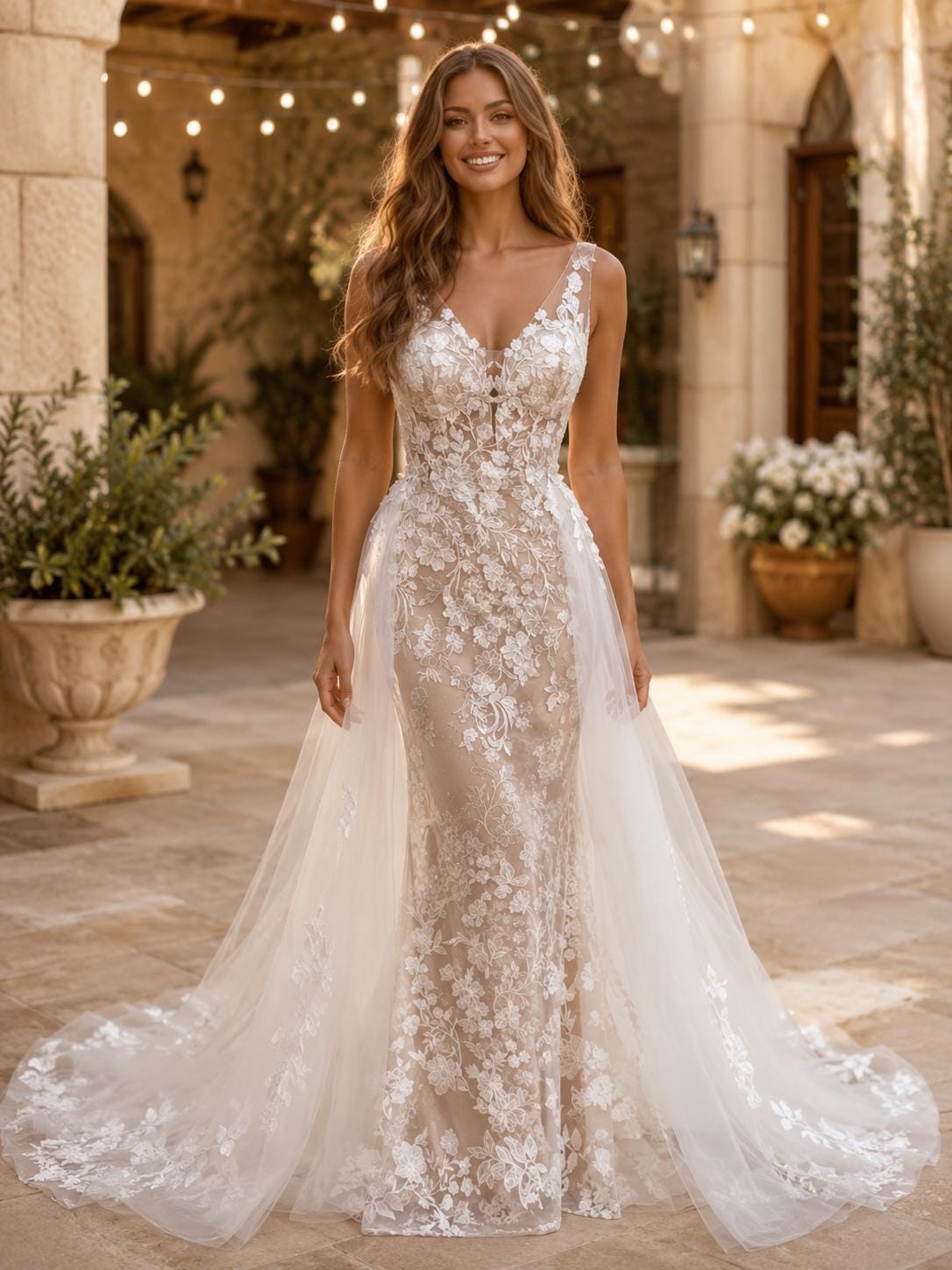 long sleeve off the shoulder mermaid wedding dress Elegant Off-shoulder Mermaid Tail Luxurious Wedding Dress 50cm / White / L