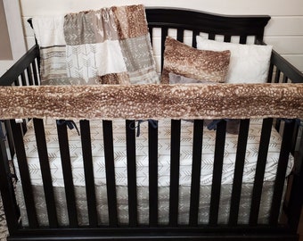 Neutral Crib Bedding - Rustic Buck Woodland Nursery