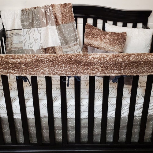 Boy Crib Bedding Rustic Buck Woodland Nursery Etsy