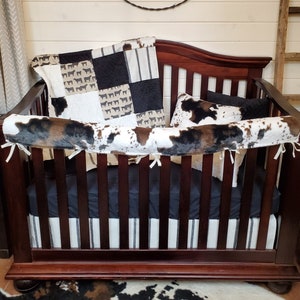 Boy Crib Bedding - Angus and Cow Minky Western Farm Nursery