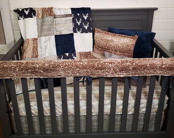 Boy Crib Bedding - Rustic Buck Woodland Nursery