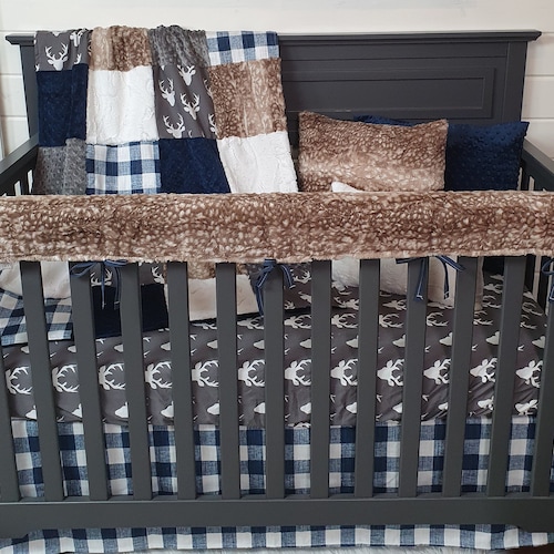 Woodland Crib Bedding Set Boy Crib Bedding Woodland Nursery Etsy