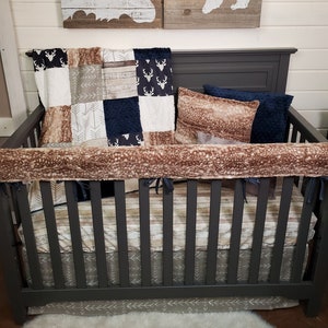 Boy Crib Bedding - Rustic Buck Woodland Nursery