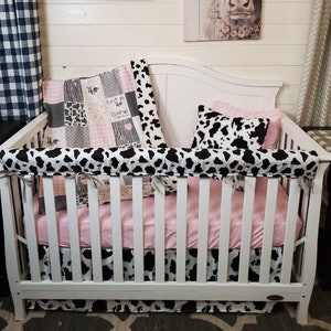 Cow print store crib bedding