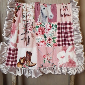 Baby Ruffle Lovey - Cowgirl and Rose Calf Minky