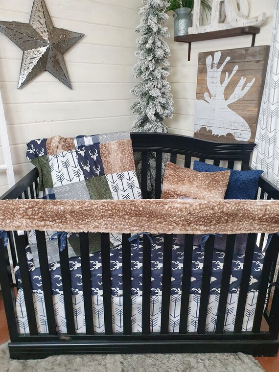 Boy Crib Bedding Buck and Arrow Woodland Collection Etsy