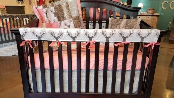 2 Day Ship Girl Crib Bedding Tulip Fawn White Tan Arrows Fawn