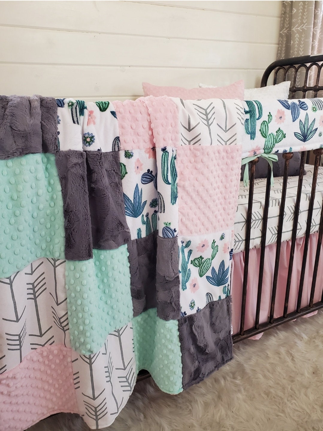 Girl Crib Bedding Cactus Western Nursery Collection