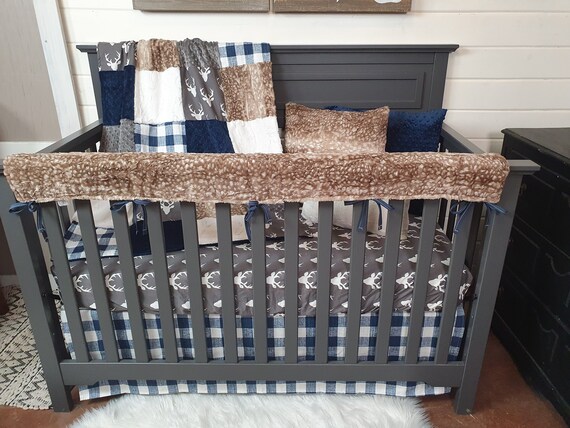Boy Crib Bedding Buck Woodland Collection Etsy UK