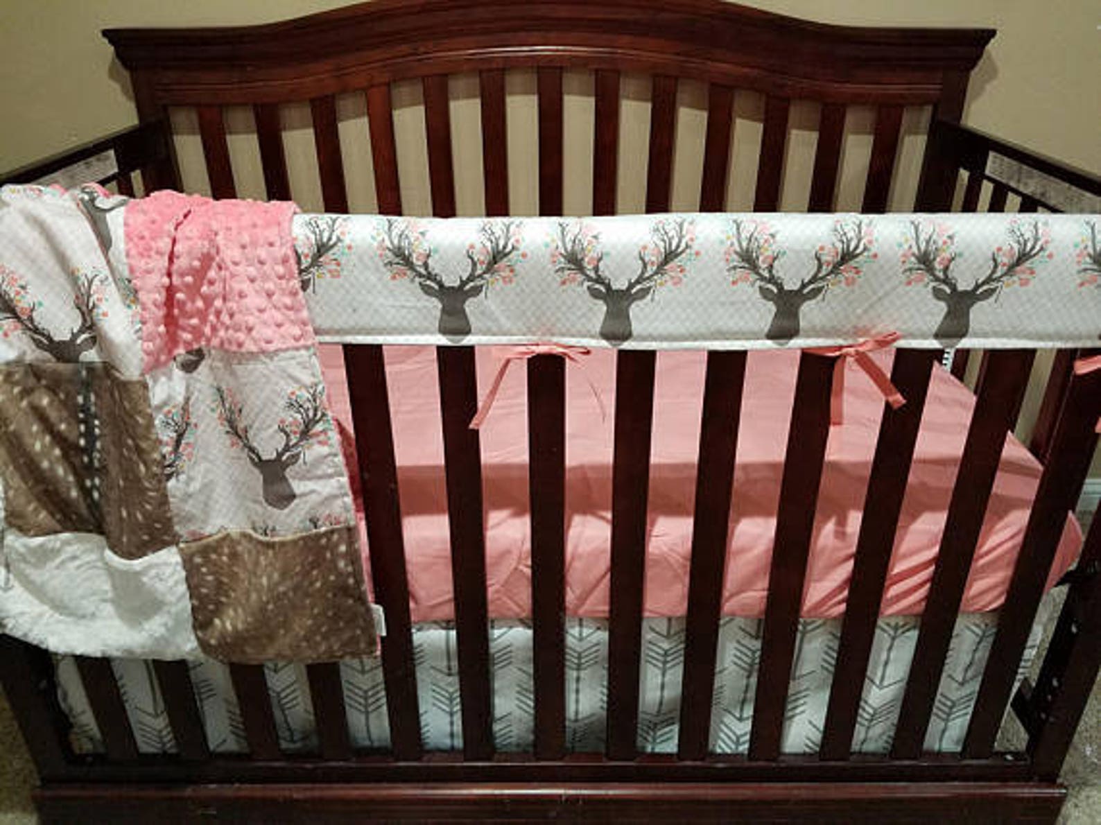 Quick Ship Buck Deer Baby Crib Rail Guard Cover Fawn Etsy