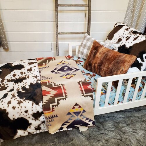 Toddler Bedding Cow Minky and Barn Dandy Etsy