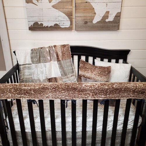 Woodland Crib Sheet Rustic Baby Boy Nursery Woodland Bedding Etsy