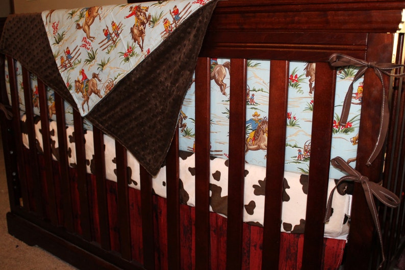 Boy Crib Bedding Barn Dandy Cowboy Western Nursery Etsy
