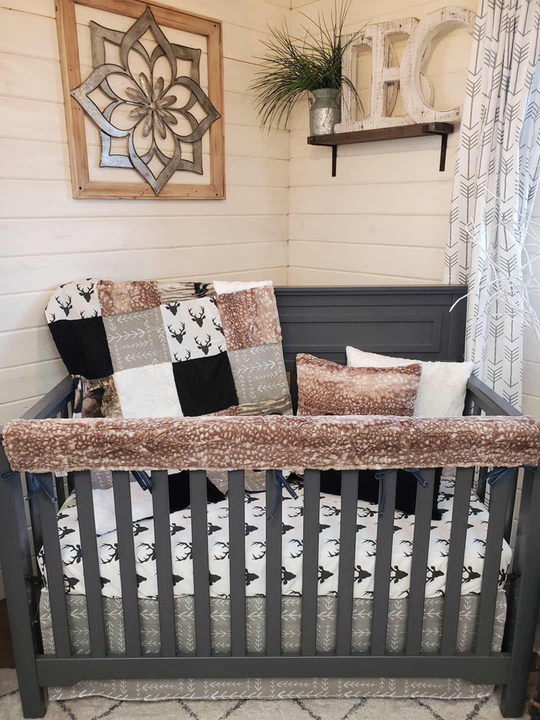 Boy Crib Bedding Buck and Hunting Woodland Collection Etsy