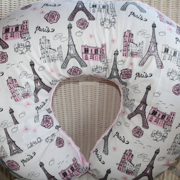 Glittery Paris and Minky Boppy Cover