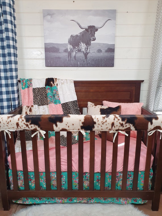 Cow print baby bedding sale