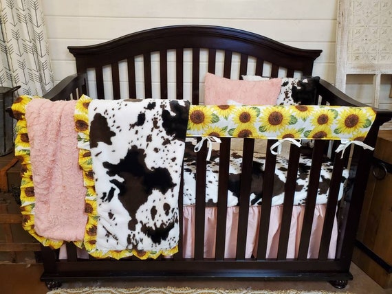 cow print crib sheet